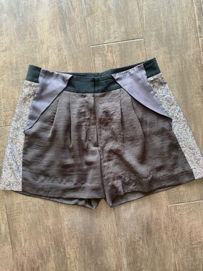 Rebecca Taylor Sequin Silk Tuxedo Pocket Shorts Size 6